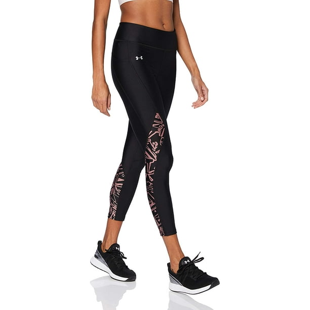 Under Armour Womens HeatGear Armour Inset Ankle Crop Print Leggings Under Armour Womens HeatGear Armour Inset Ankle Crop Print Leggings